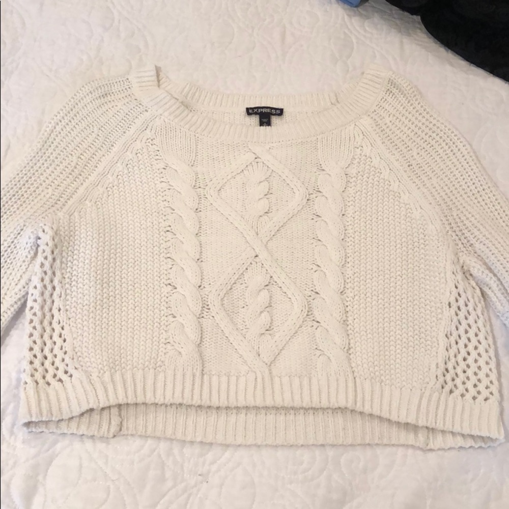 Cropped long sleeve sweater